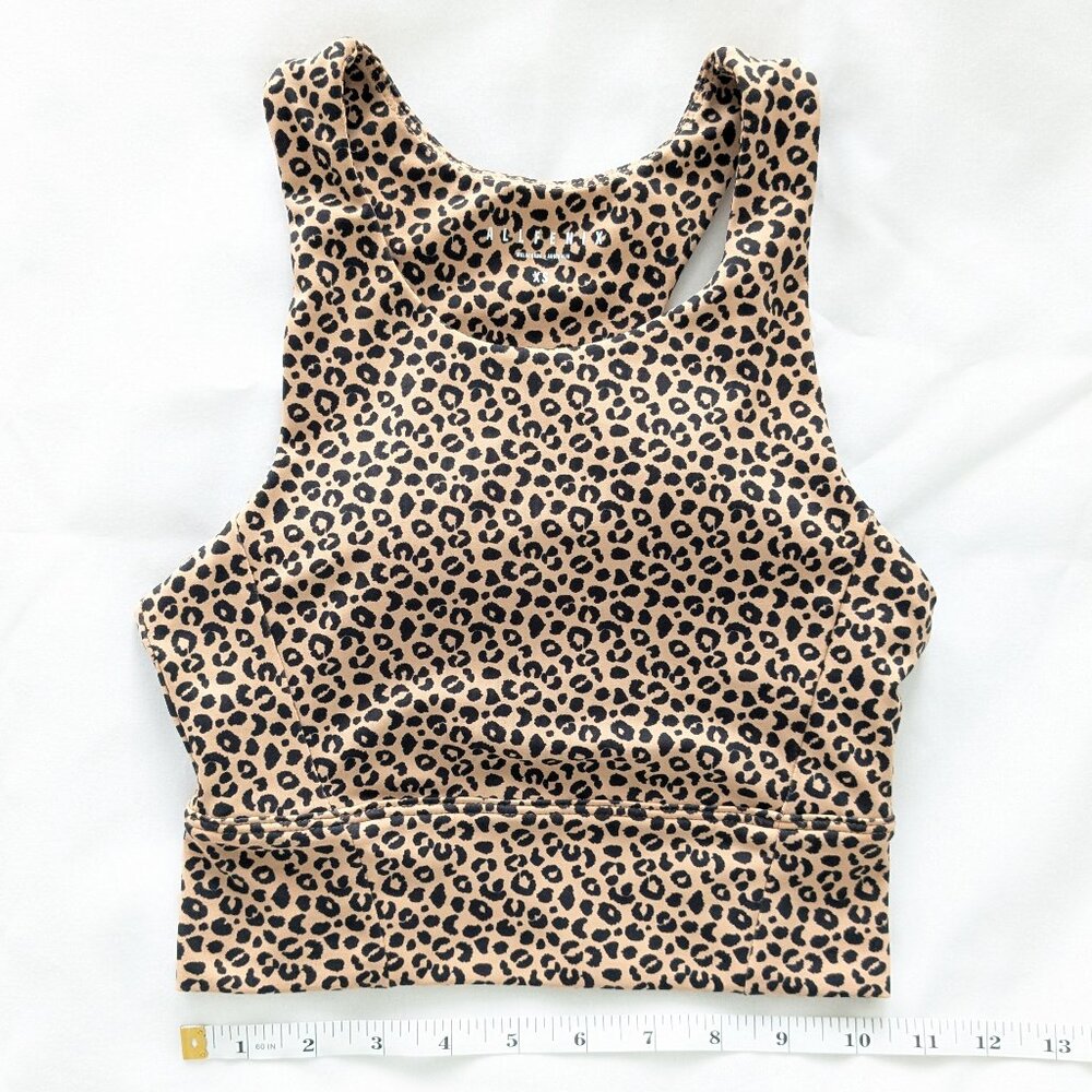 All Fenix Leopard Print Long Line Sports Bra (XS)